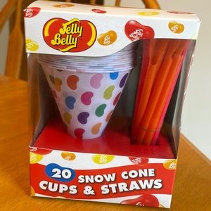 Jelly Belly 20 Snow Cone Cups and Straws